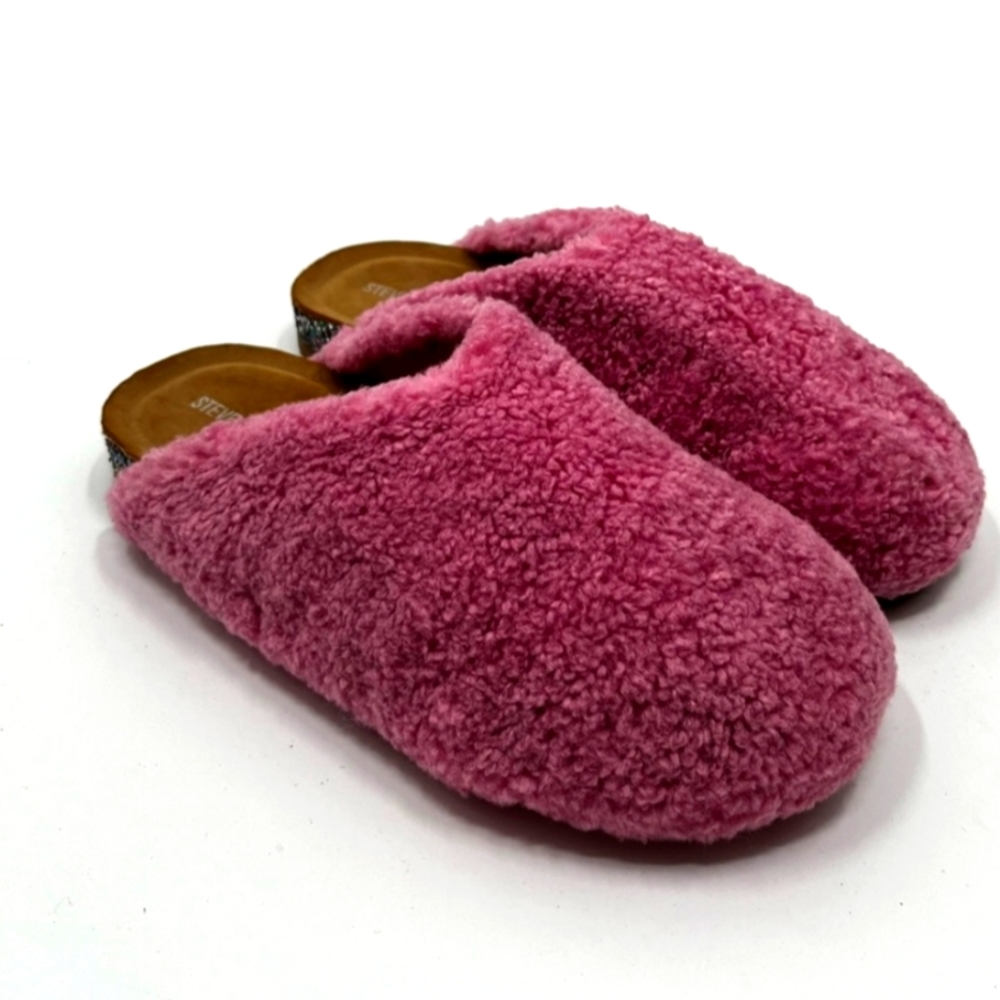 NWT Girl's Steve Madden Fux Fur Clogs With Glitter Sides